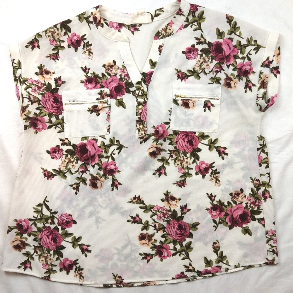 Flower & Feather 1XL Floral Print Top